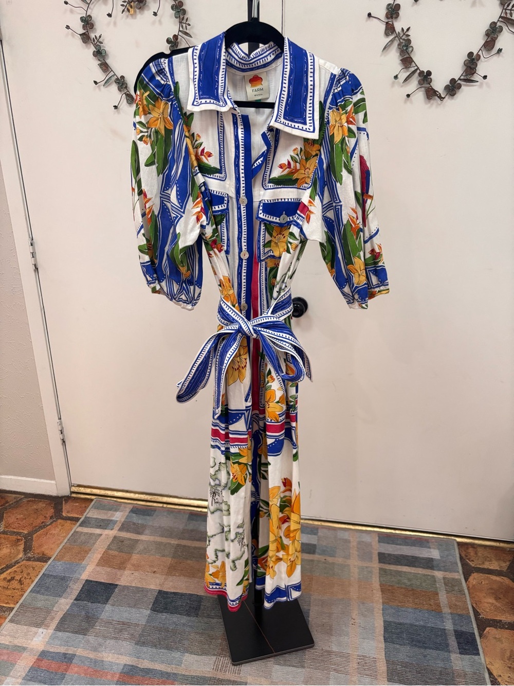 Farm Rio Tropical Destination Linen Shirt Dress - Picture 4 of 6